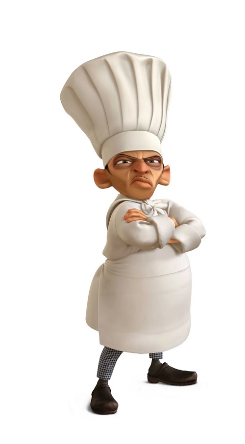 Bếp trưởng Skinner với chiếc nón đầu bếp to quá khổ