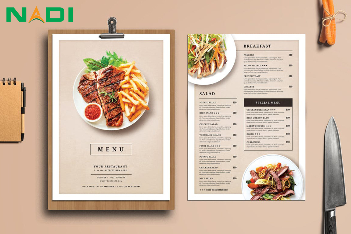 Cách lên thực đơn cho menu nhà hàng Âu bằng cách định giá