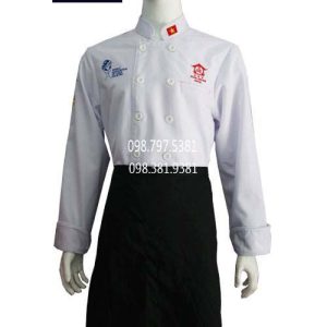 Áo bếp màu trắng tay dài ABM007