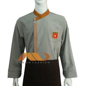 Áo bếp họa tiết Á Đông HS0115