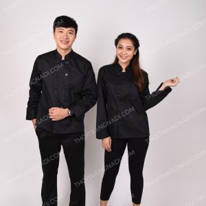 Đồng phục nhà hàng tay dài màu đen AB004