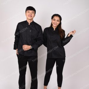 Alternative view of Đồng phục nhà hàng tay dài màu đen AB004