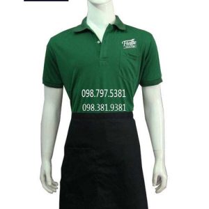 Áo thun đồng phục nhà hàng màu xanh lá cây HS0103