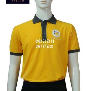 Áo thun nam phục vụ nhà hàng màu vàng phối xám AT005