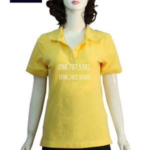 Áo thun phục vụ nhà hàng màu vàng cho nữ AT007