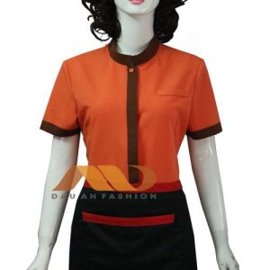 Đồng phục khách sạn nữ cổ tròn tay lở HS0113