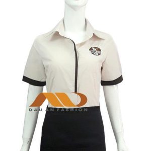 Đồng phục nhà hàng màu hồng kem HS0025
