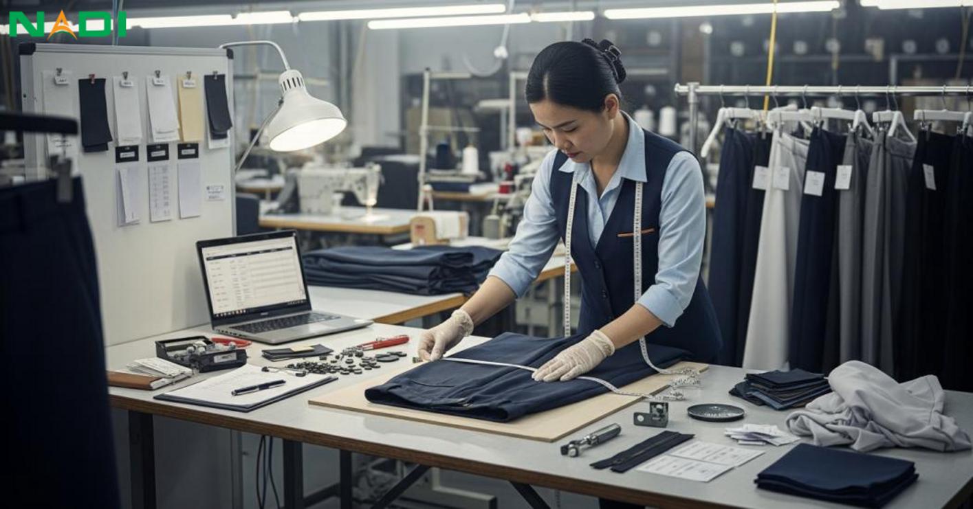 Quy trình đo, đặt may và kiểm soát chất lượng quần tây đồng phục