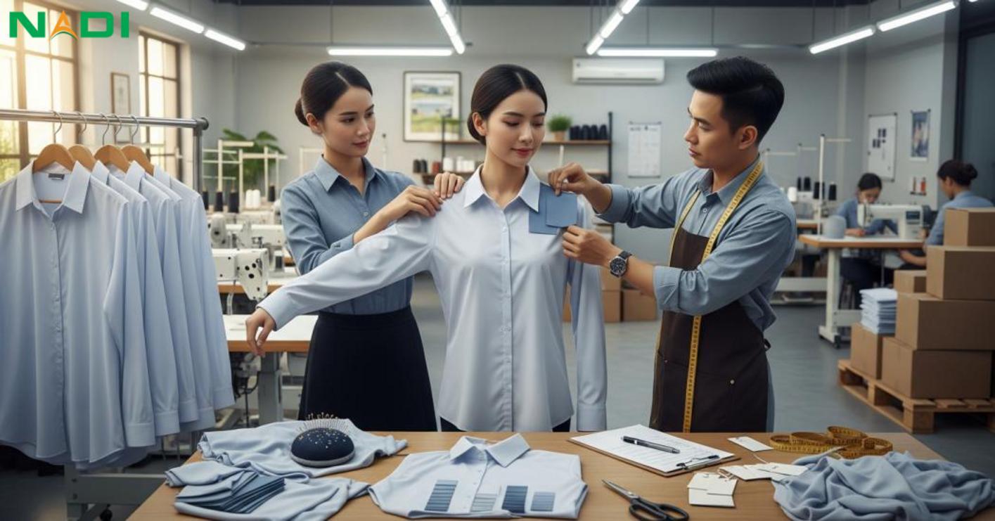 Quy trình đặt may đồng phục tại may mặc nadi và lưu ý thực tế