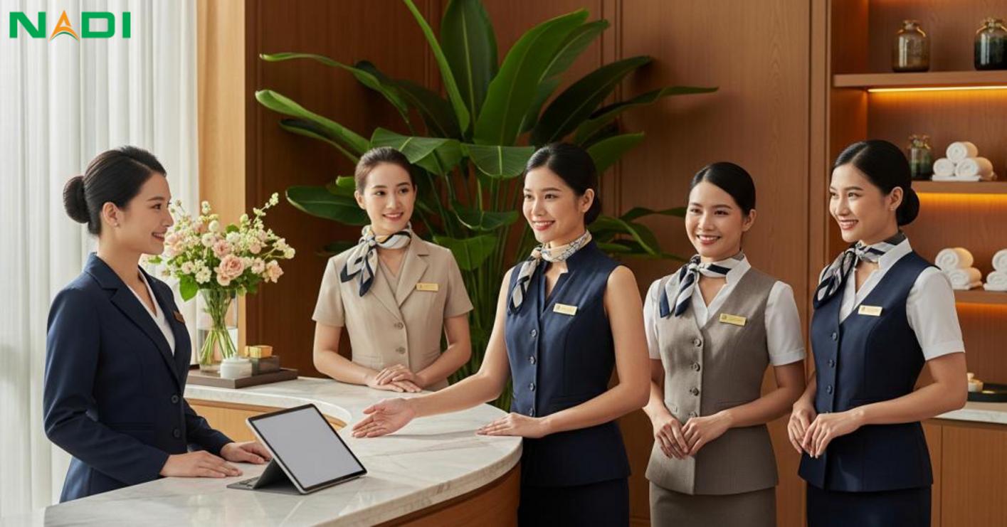 Các kiểu vest nữ phổ biến cho spa, clinic, khách sạn