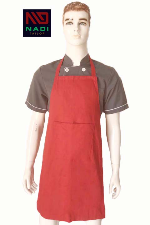 Tạp dề bếp toàn thân màu đỏ TD002 1 Tạp dề bếp toàn thân màu đỏ TD002