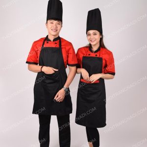 Tạp dề đầu bếp toàn thân màu đen TD004