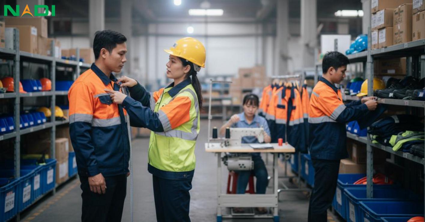 Quy trình đặt may, triển khai nội bộ và bảo quản vận hành