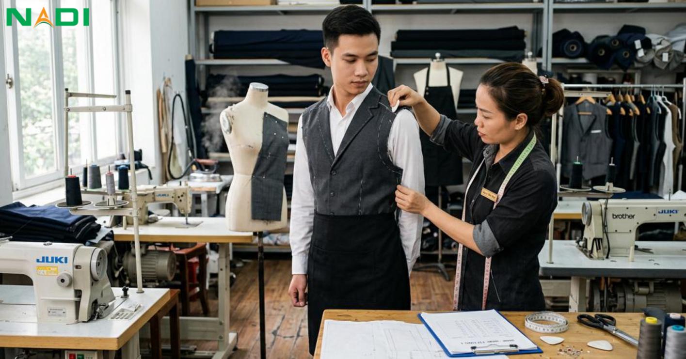 Đặt may đồng phục bartender tại may mặc nadi — quy trình và cam kết