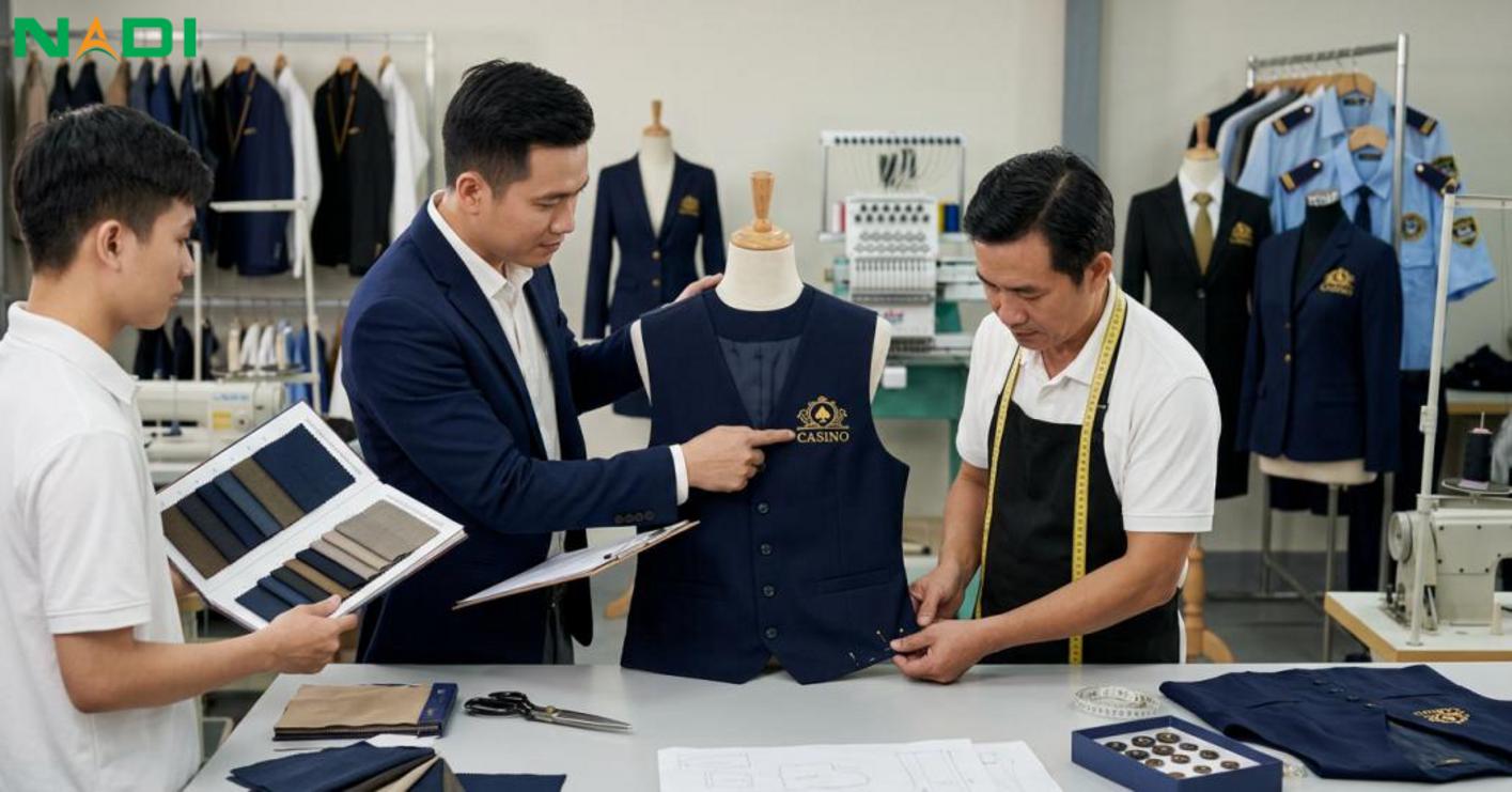 Quy trình đặt may, thiết kế đồng phục casino và mua sắm