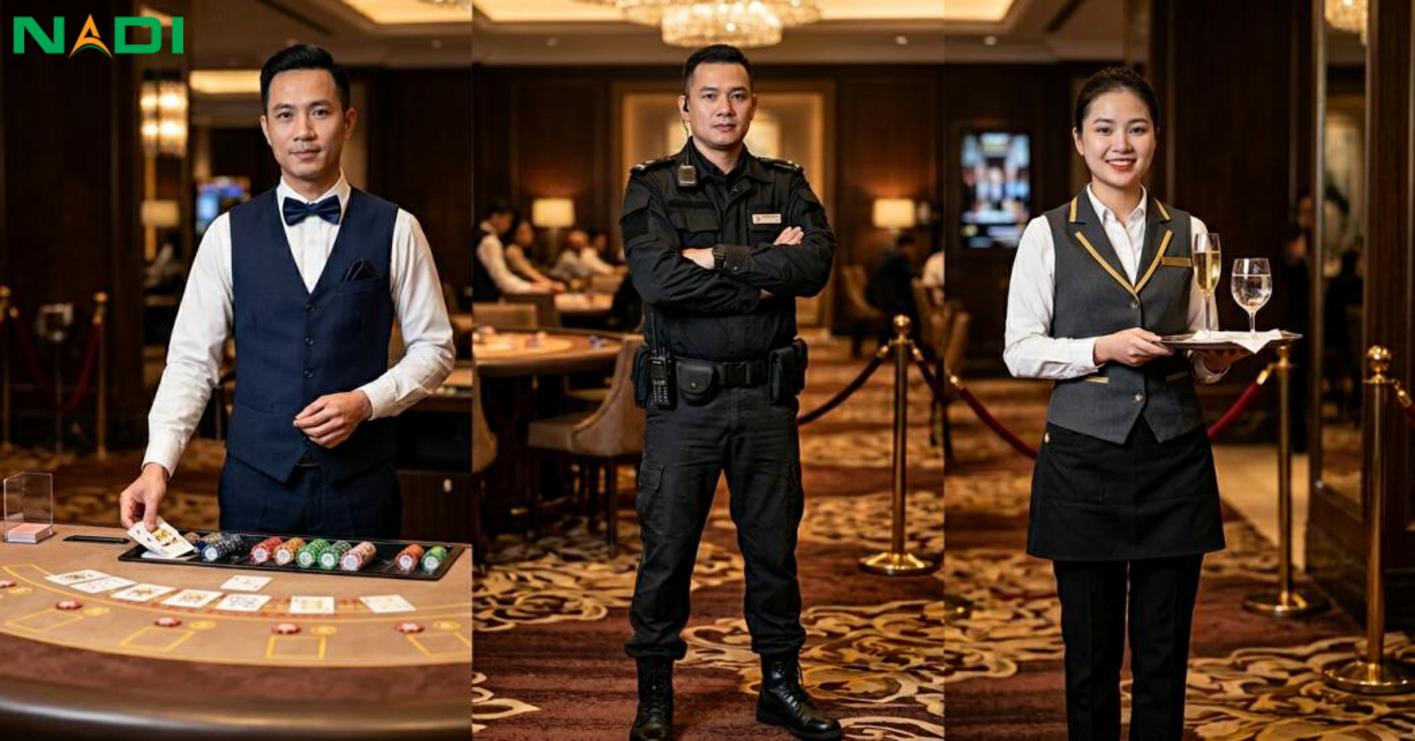 Tiêu chuẩn thiết kế đồng phục casino và phân loại theo vai trò