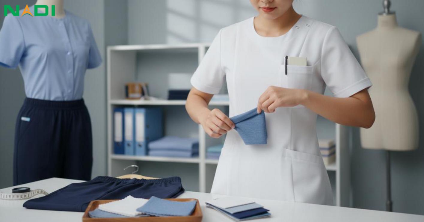 Đồng phục điều dưỡng cần gọn gàng mà còn phải chịu được cường độ làm việc cao