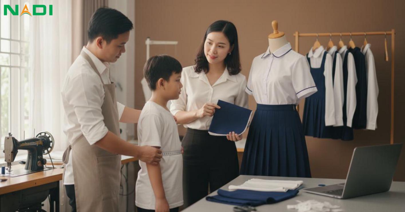 Quy trình đặt may đồng phục theo yêu cầu cho trường
