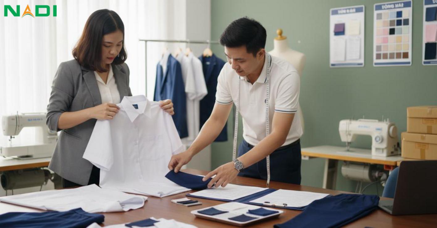 Quy trình hợp tác và dịch vụ may đo cho trường