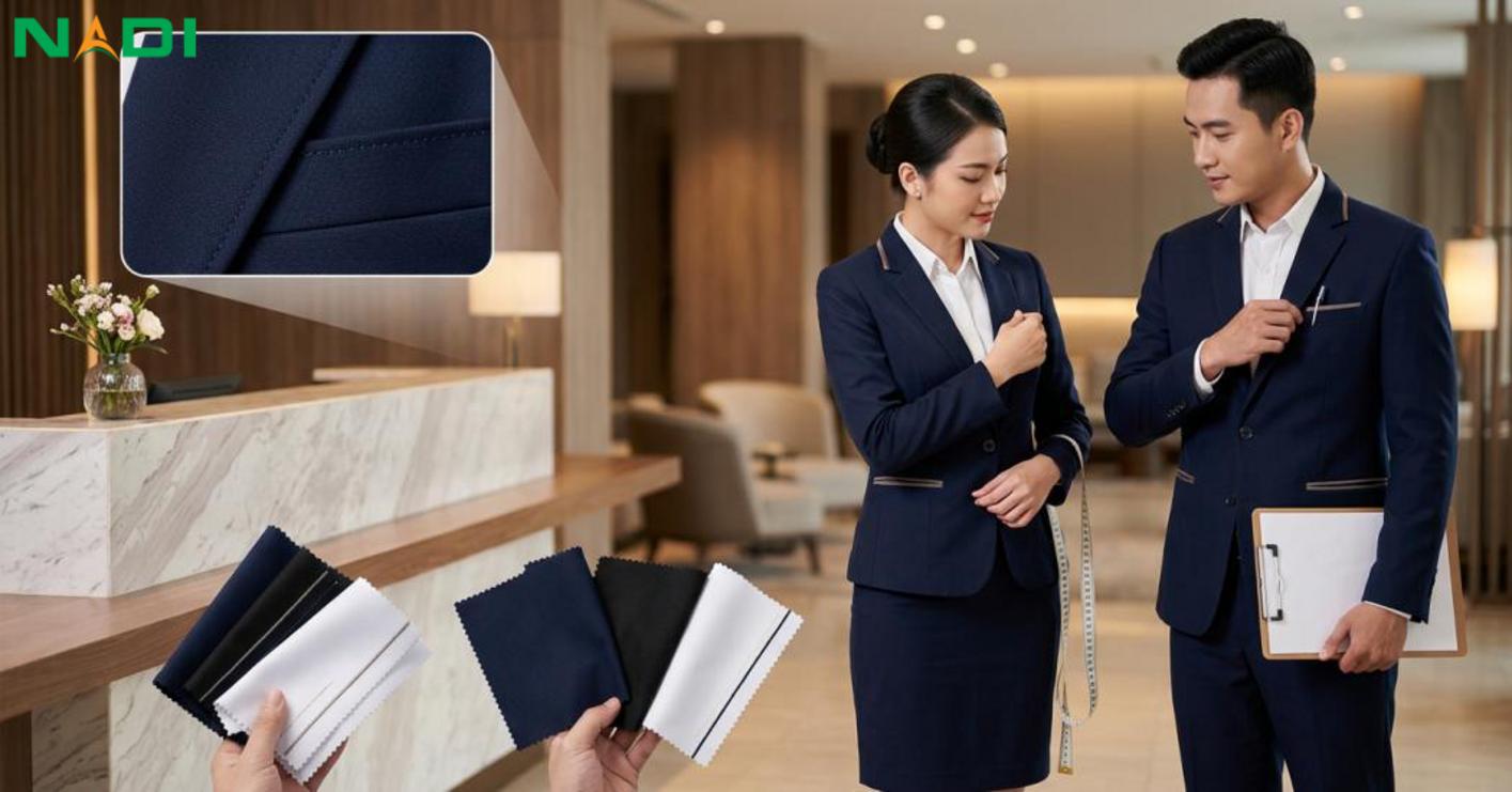 Tiêu chí kỹ thuật khi chọn đồng phục lễ tân