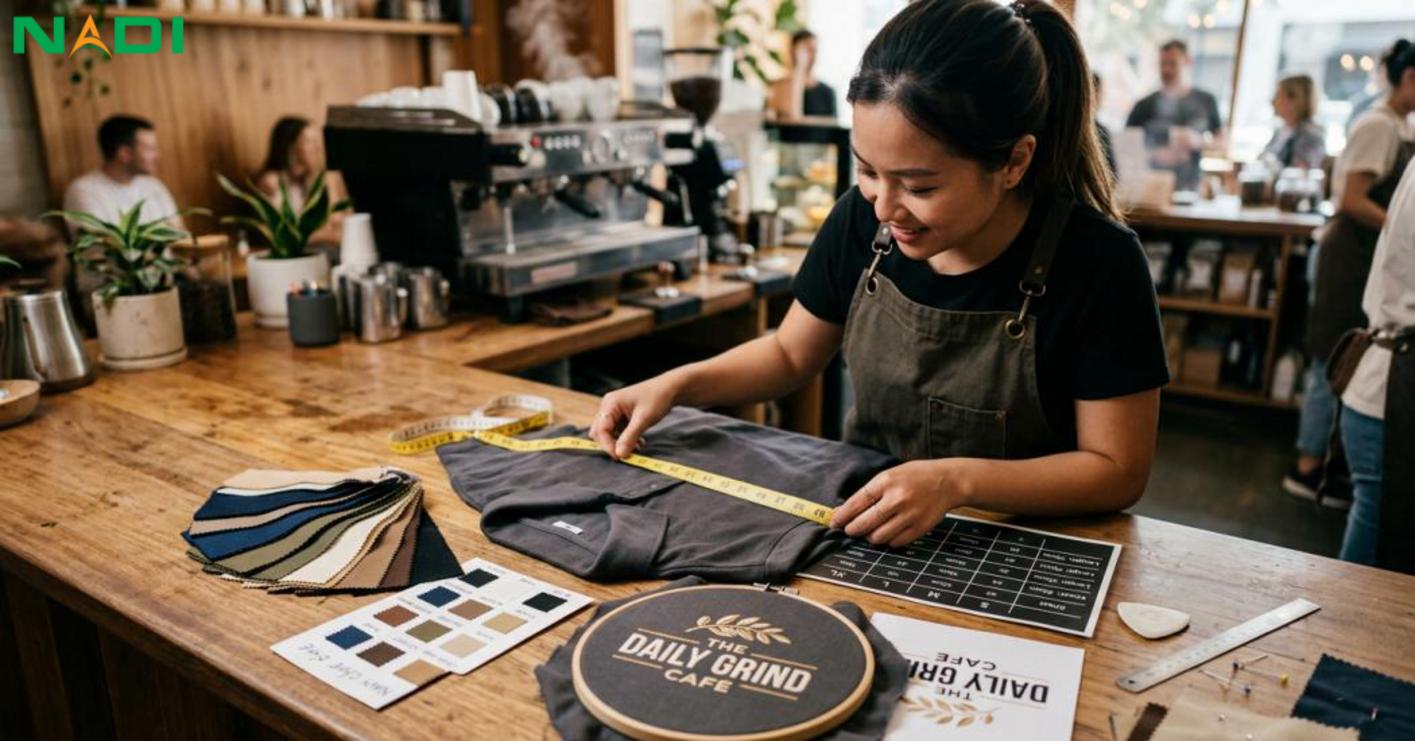 Chọn chất liệu, bảng size và màu sắc khi may đồng phục