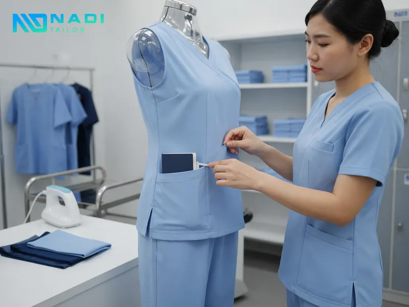 Khi lựa chọn đồng phục hộ lý bệnh viện cần quan tâm đến độ bền, khả năng kiểm soát vệ sinh và mức độ thoải mái khi làm việc