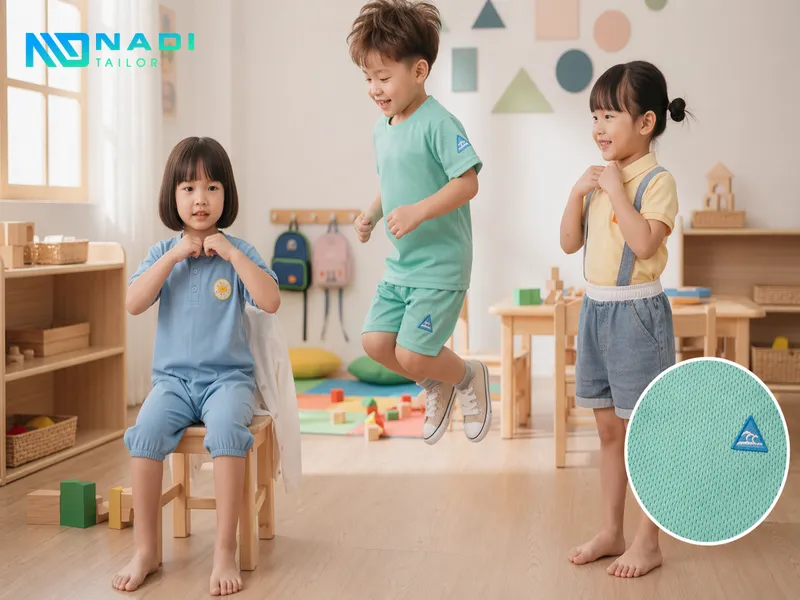 Chọn vải mềm, đo size chuẩn và tối ưu chi phí giúp đồng phục mầm non chất lượng.