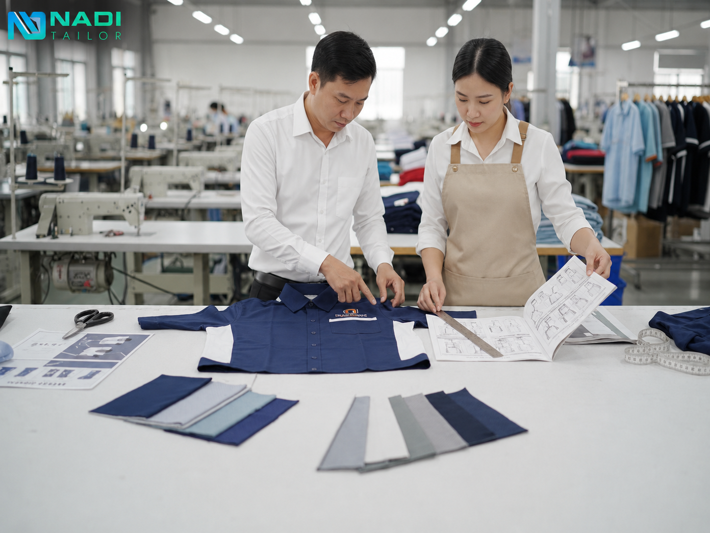 Cách đặt may đồng phục công ty hiệu quả từ mẫu đến sản xuất
