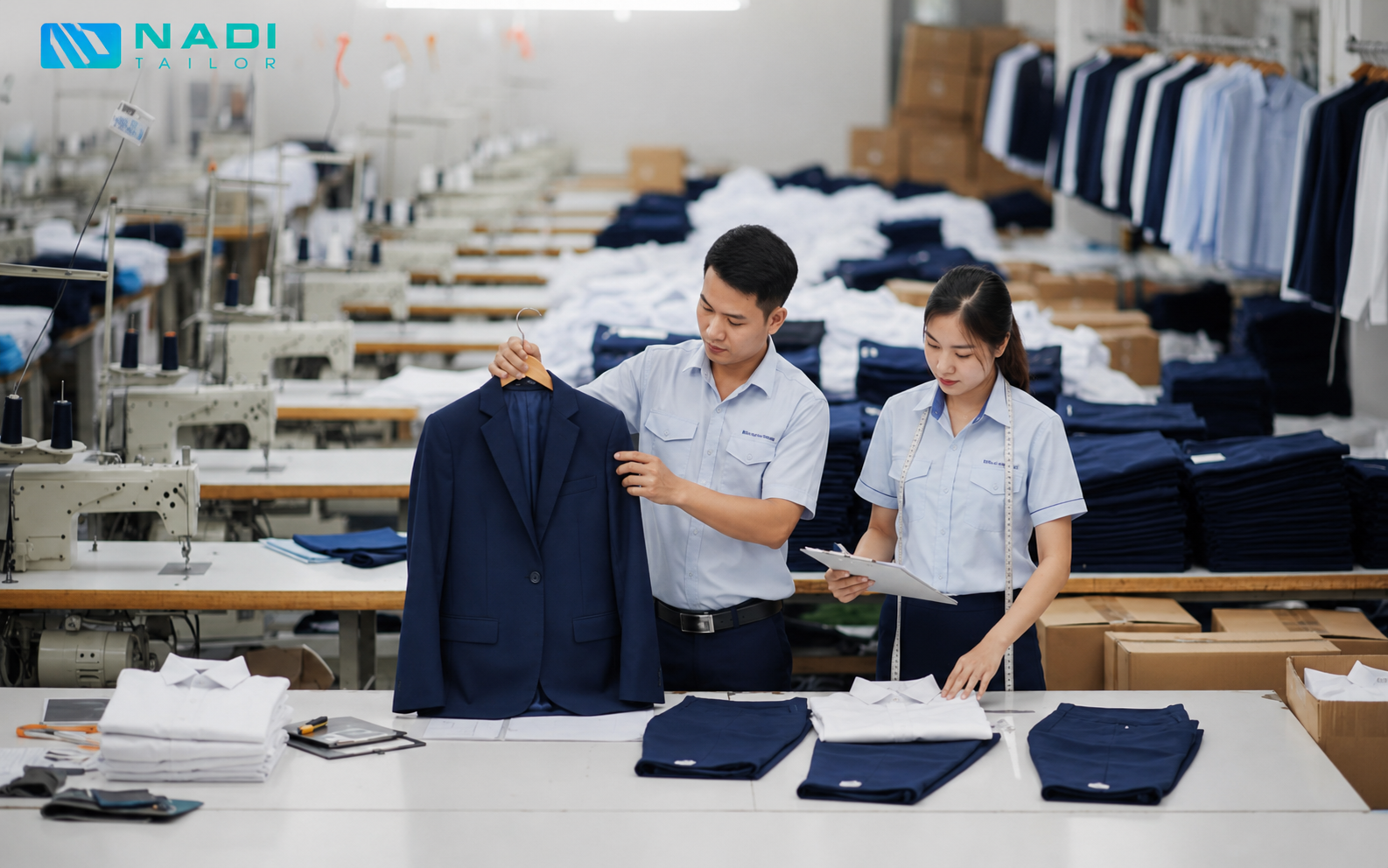 Quy trình đặt may đồng phục công sở theo yêu cầu diễn ra như thế nào