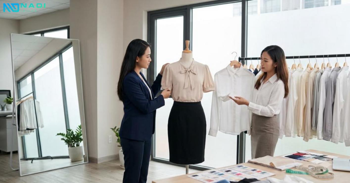 Nên chọn áo blouse theo công việc và vóc dáng nhân sự để đảm bảo tính ứng dụng, chỉn chu.