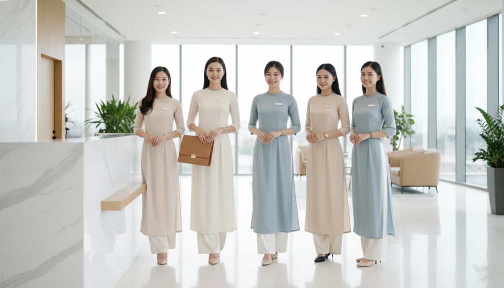 Áo Dài Đồng Phục Công Sở Đẹp, Thanh Lịch