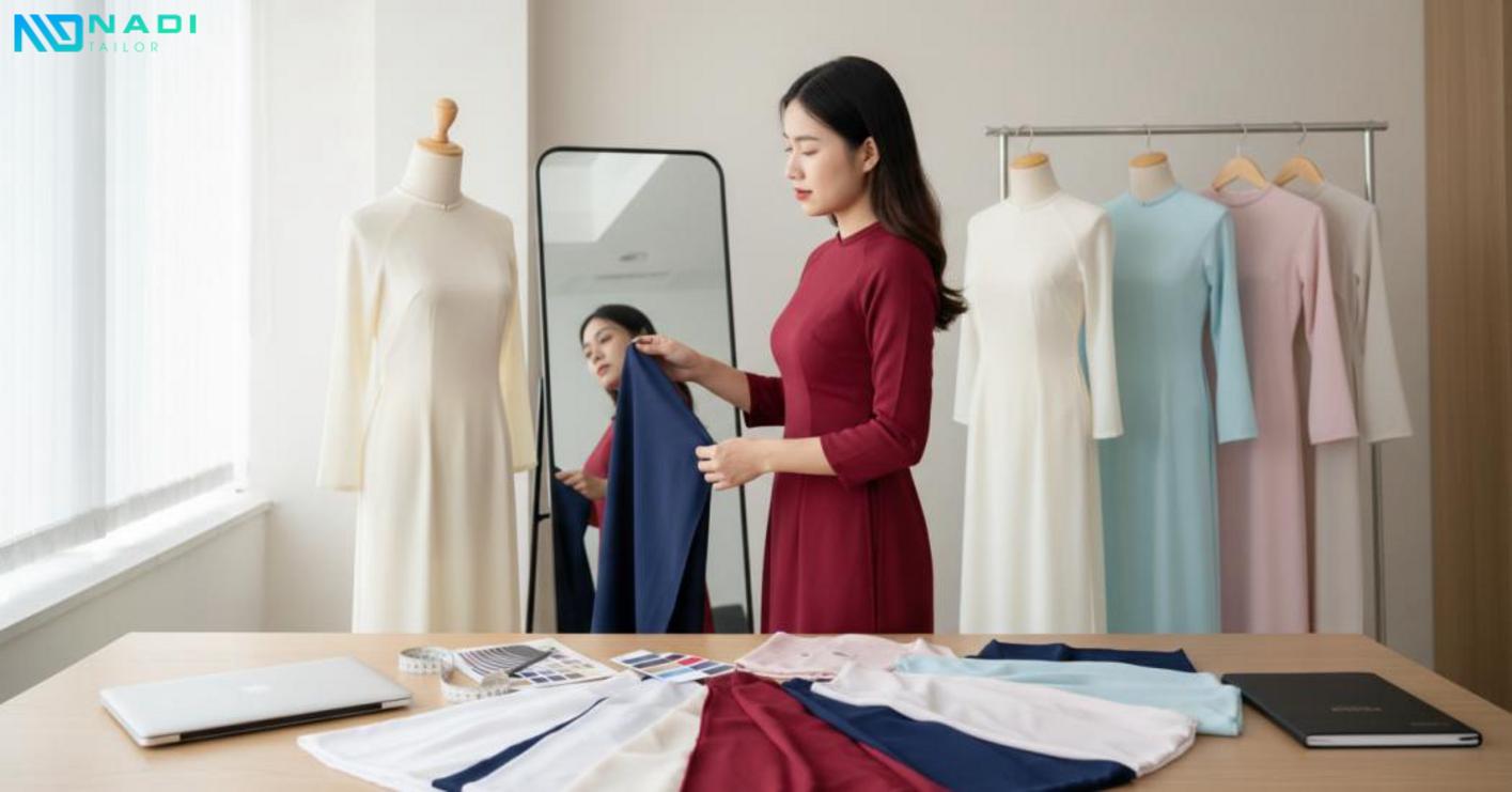 Cách chọn mẫu áo dài đồng phục công sở đẹp, thanh lịch và đúng ngành