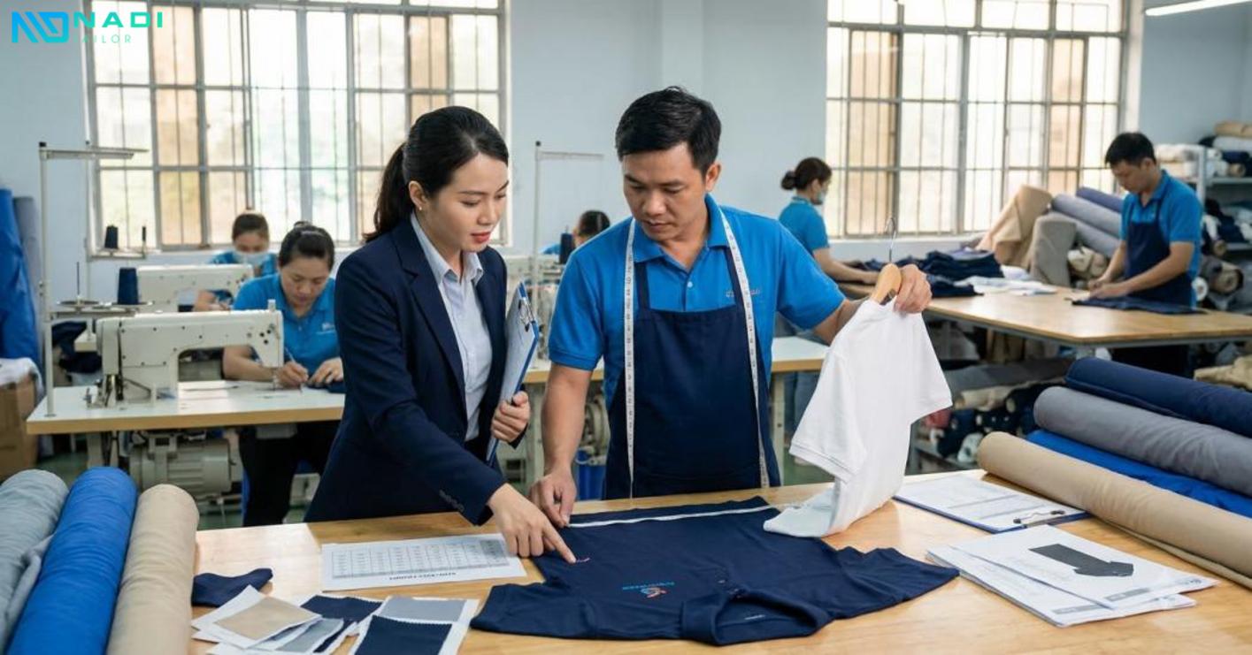 Cách làm việc với xưởng may áo đồng phục công ty để hạn chế sai sót Cách làm việc với xưởng may áo đồng phục công ty để hạn chế sai sót