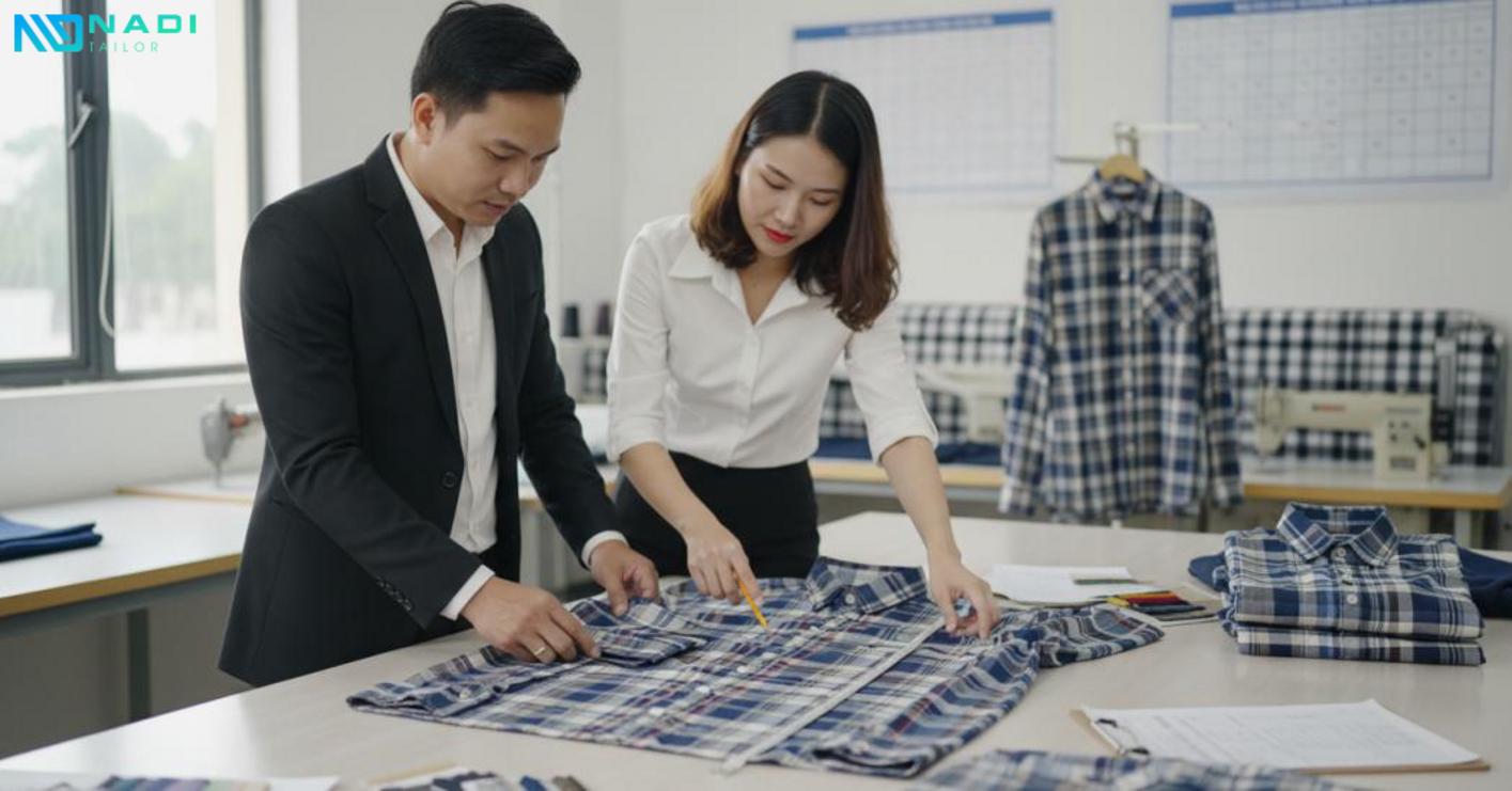 Những điểm cần lưu ý khi đặt áo sơ mi caro nam cho đội ngũ