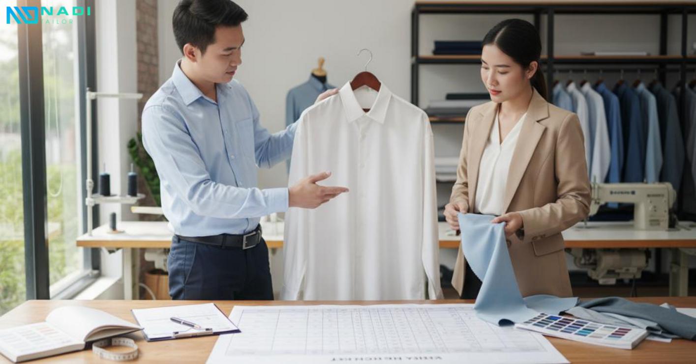 Quy trình đặt may áo sơ mi form rộng và phương án triển khai nhanh