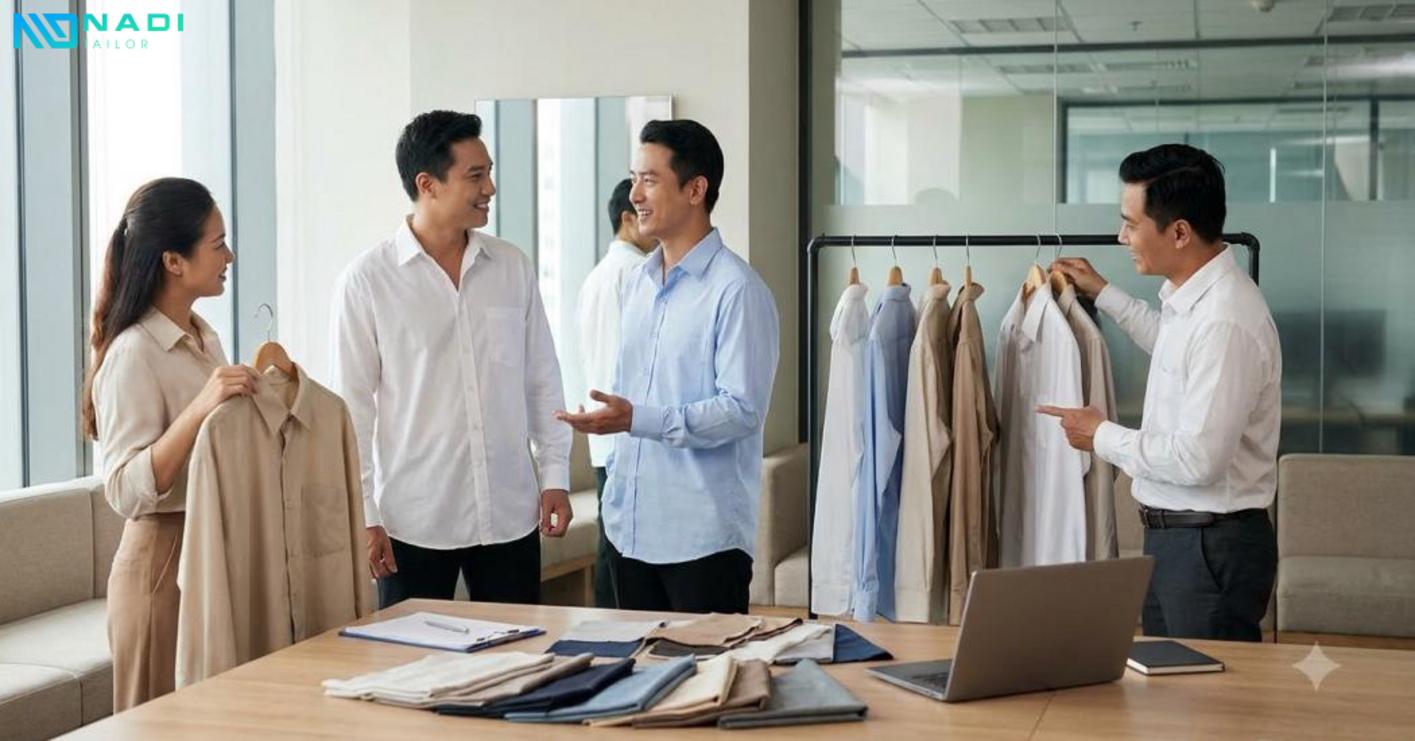 Áo sơ mi nam form rộng phù hợp với nhu cầu đồng phục nào của doanh nghiệp