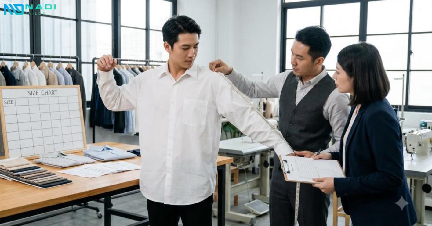 Quy trình đặt may áo sơ mi nam form rộng để không trễ tiến độ