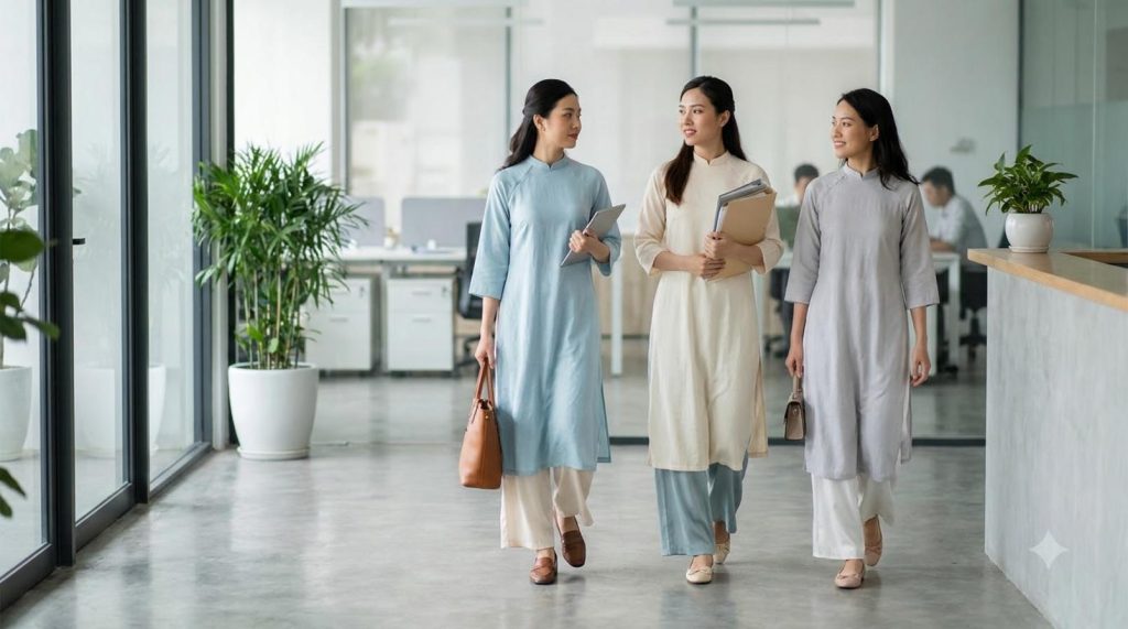 Các Mẫu Áo Dài Công Sở Đẹp, Thanh Lịch, Dễ Mặc 9 Các Mẫu Áo Dài Công Sở Đẹp, Thanh Lịch, Dễ Mặc
