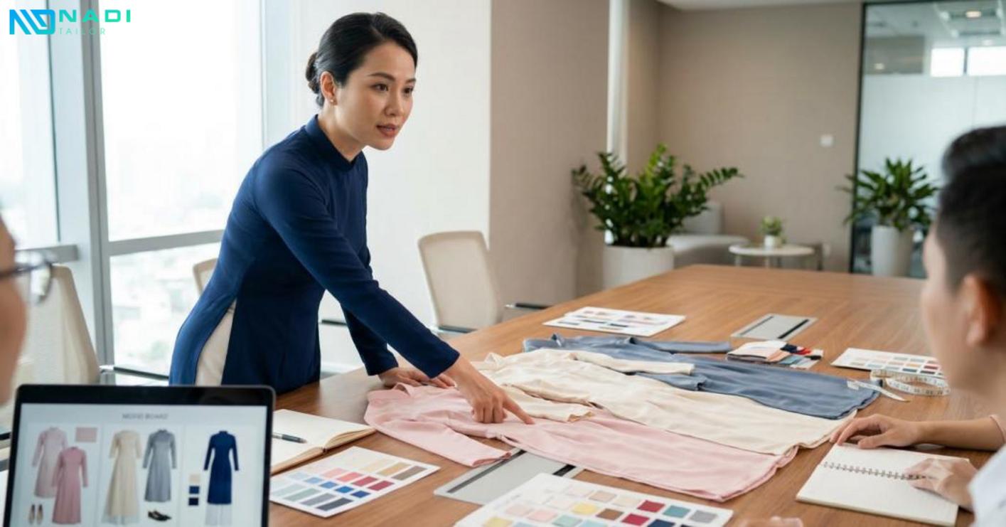 Chọn đúng áo dài công sở giúp nhân viên chỉn chu, đồng bộ và tăng nhận diện thương hiệu doanh nghiệp.