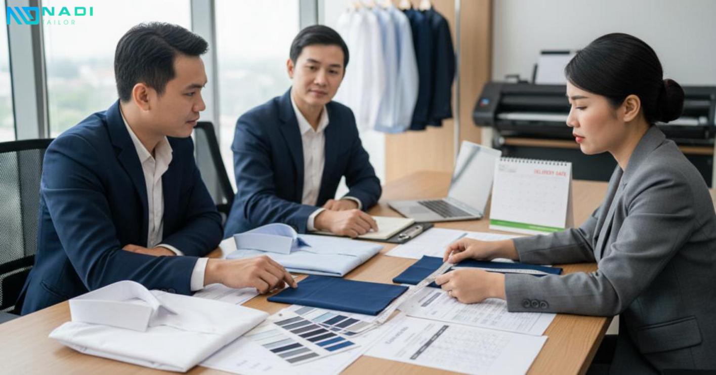 Quy trình đặt may đồng phục công sở để đúng tiến độ và kiểm soát chi phí