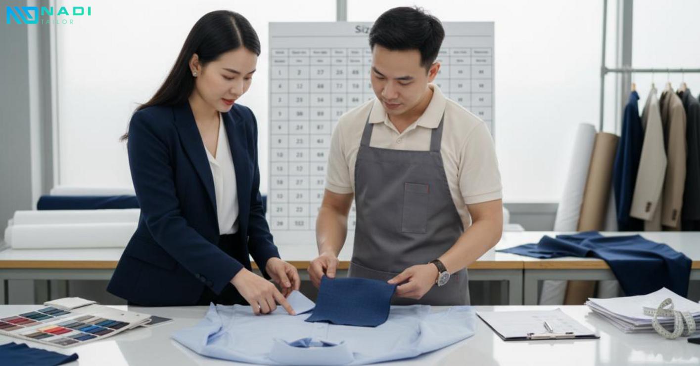 Quy trình đặt may đồng phục văn phòng và những điểm cần kiểm tra trước khi chốt