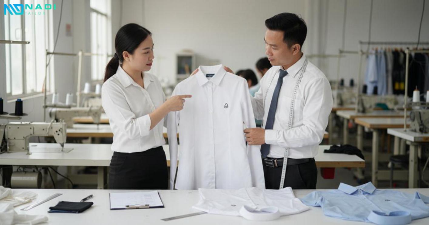 Chọn xưởng may áo sơ mi đồng phục: năng lực, báo giá, tiến độ và lỗi thường gặp