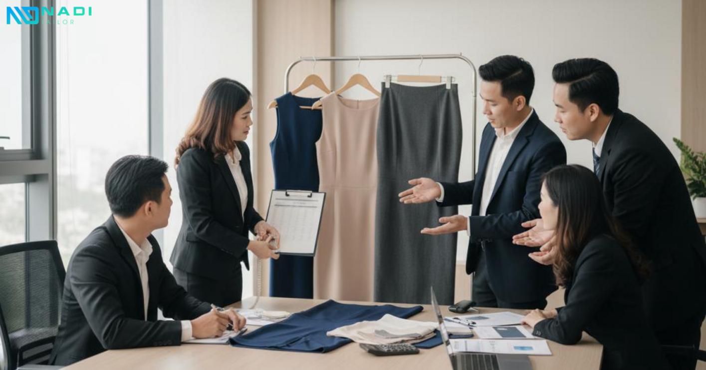 Cách đặt may váy đồng phục công sở theo số lượng, tiến độ và ngân sách