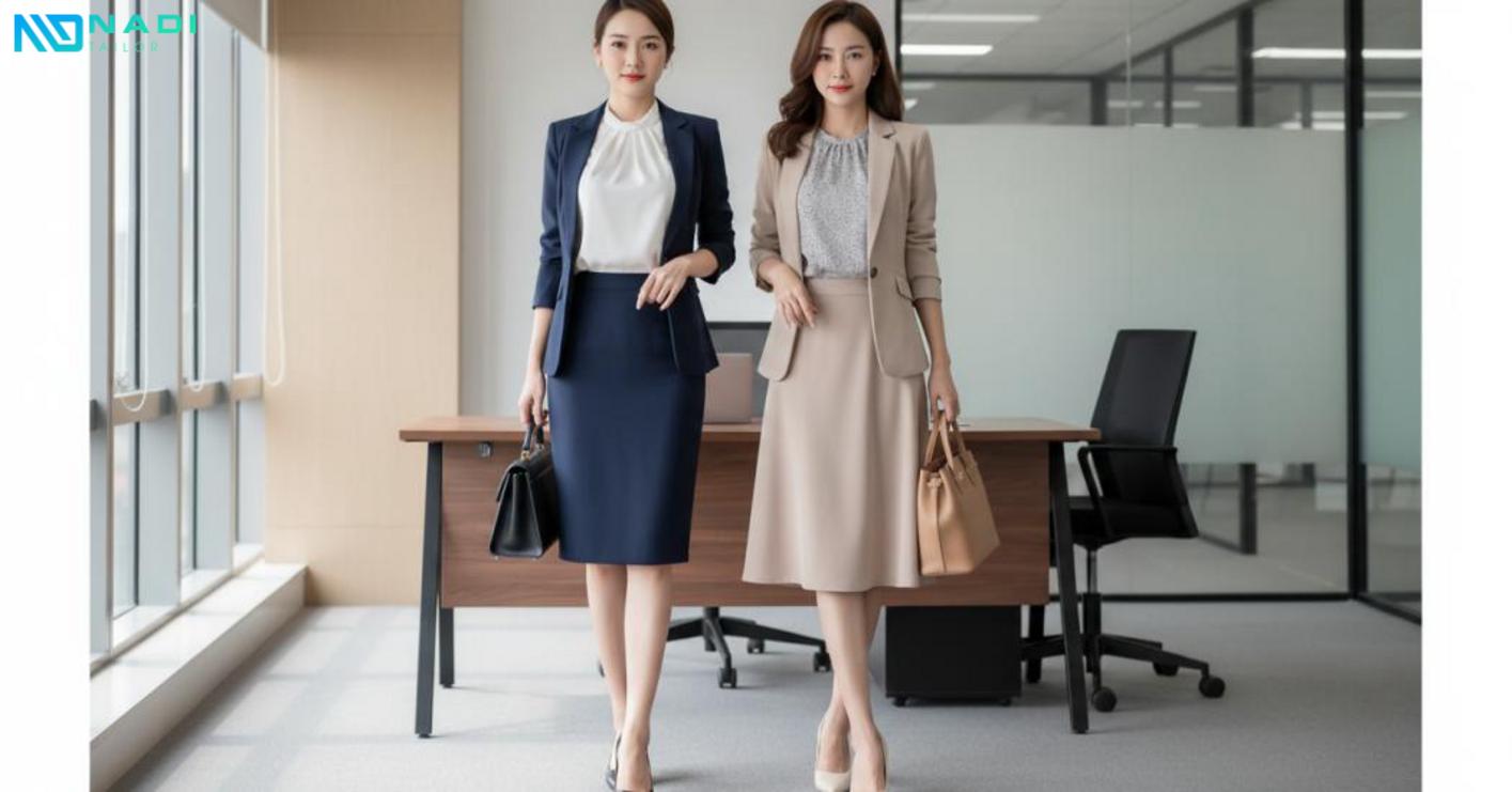 Các kiểu váy đồng phục công sở nữ văn phòng được dùng nhiều hiện nay