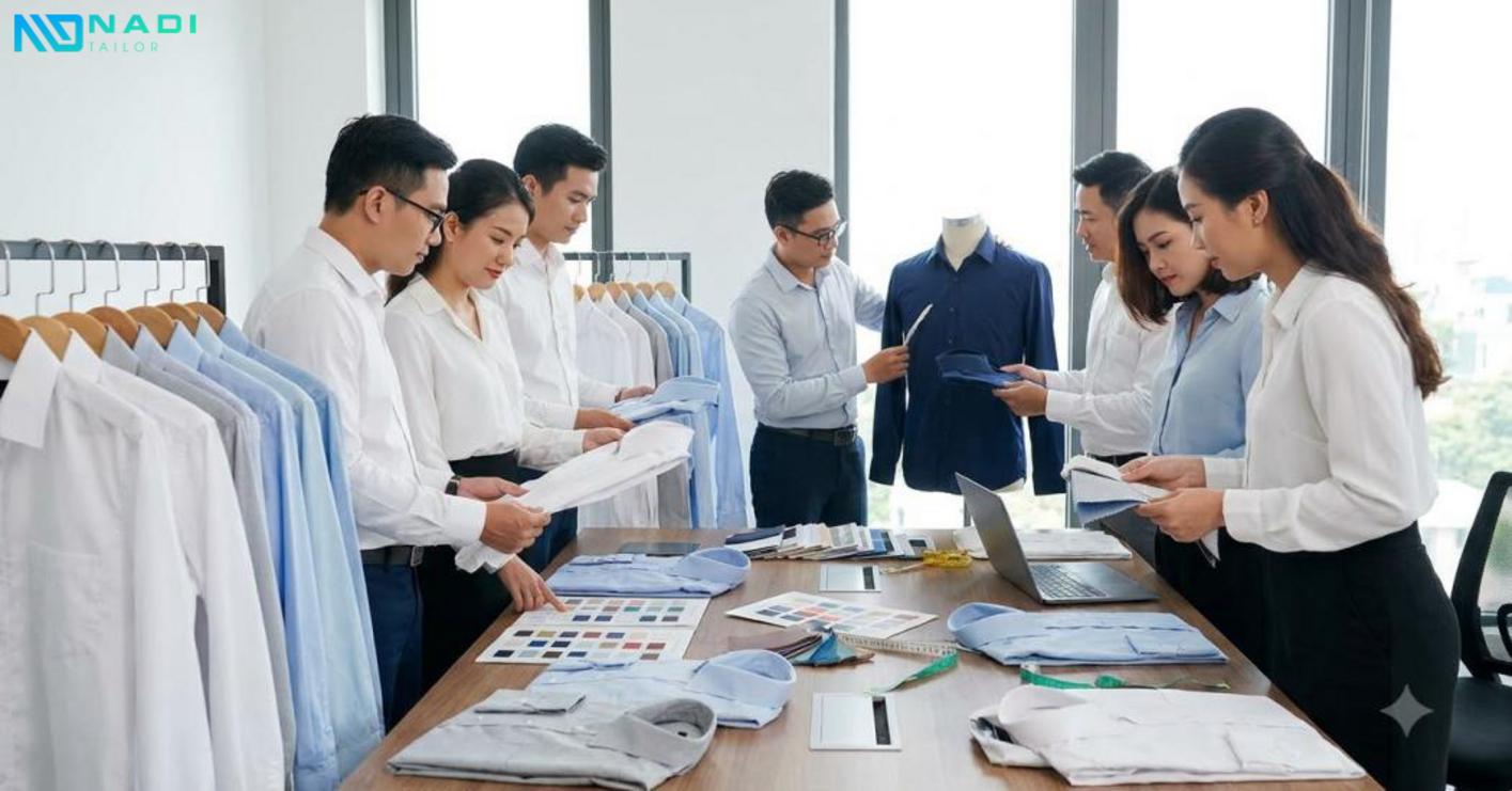 Chọn đúng phom dáng và màu áo giúp đội ngũ gọn gàng, chuyên nghiệp và thể hiện tinh thần thương hiệu.