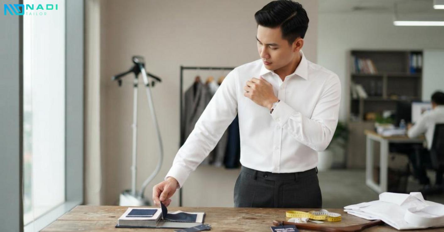 Chọn sơ mi trắng nam dựa trên chất liệu, form dáng và độ hoàn thiện