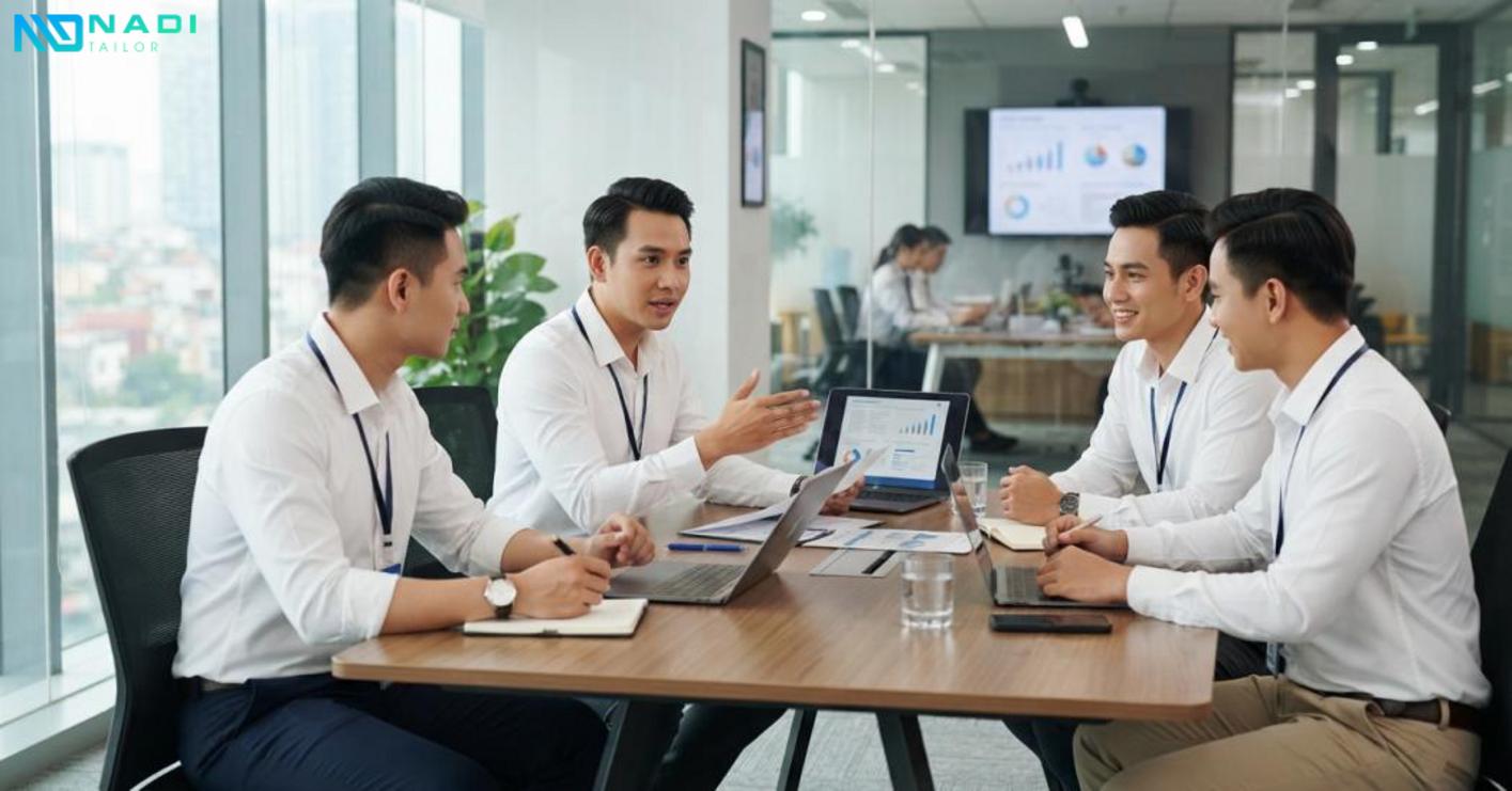 Phối sơ mi trắng nam linh hoạt, phù hợp nhiều vị trí và hoàn cảnh công việc