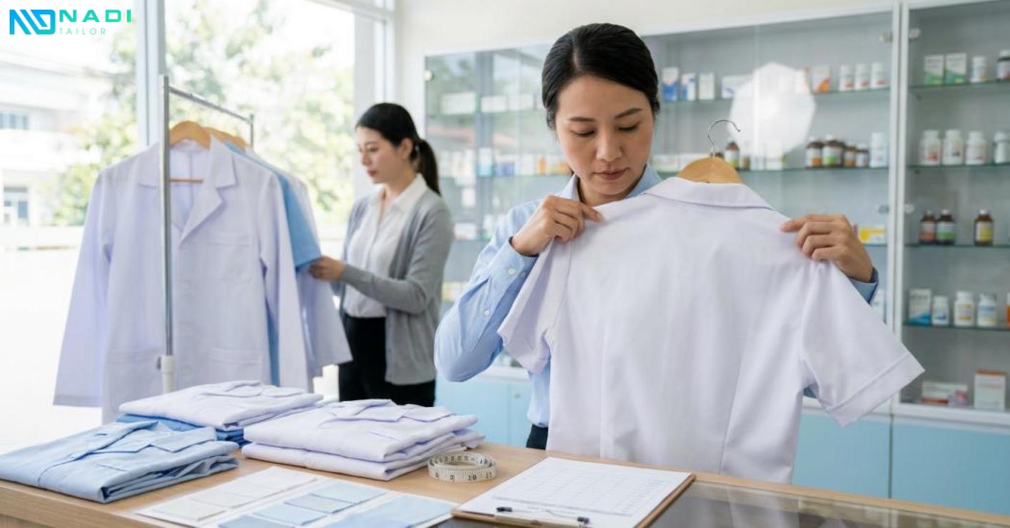 Tiêu chí chọn quần áo dược sĩ: chất liệu, form, màu, logo và size