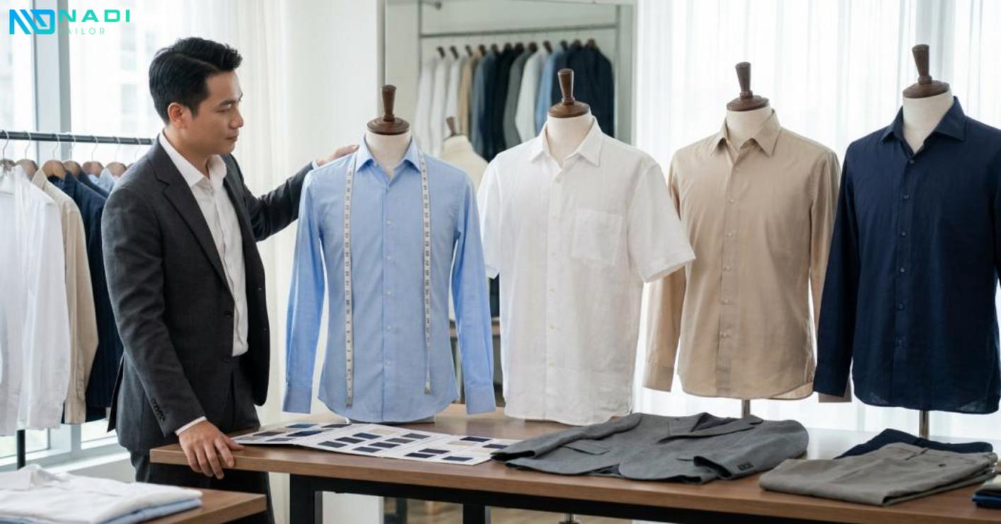 Các kiểu sơ mi công sở phổ biến cần phân biệt trước khi đặt may
